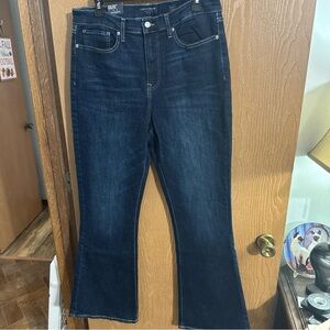Lucky Brand Women's High Rise Flare Jeans Size 14 Dark Blue Stretch Jeans NWT